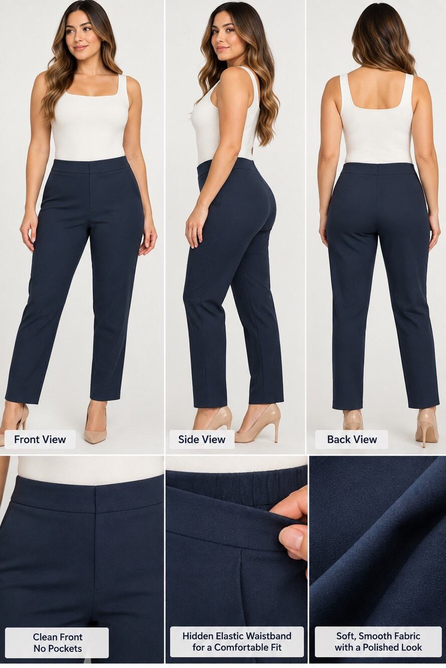 J.Jill Size L 60% Viscose 35% Nylon 5% Spandex Navy Slim Leg Pull-On Pants